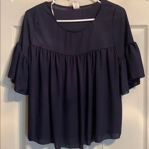 Navy Blue flowy blouse